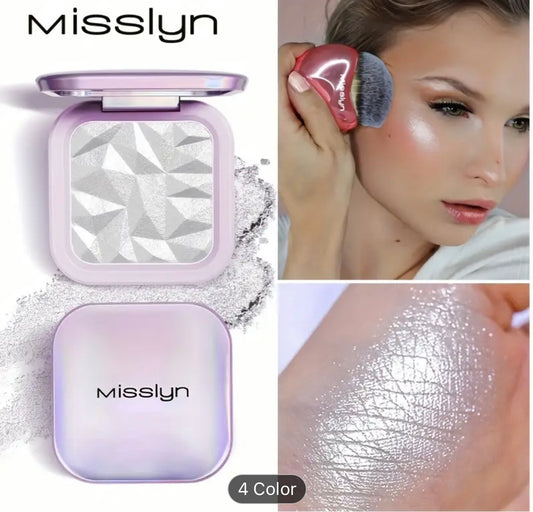 Misslyn Silver Shimmer Highlighter Palette - Radiant Face Contour & Brightening Makeup - Long-Lasting Illumination for All Occasions