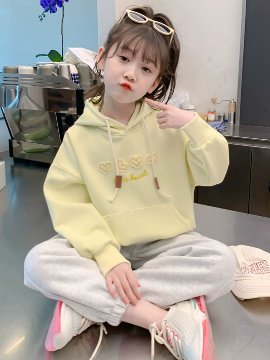 Heart Girl Fashionable Korean Style Hooded Spring Sweater