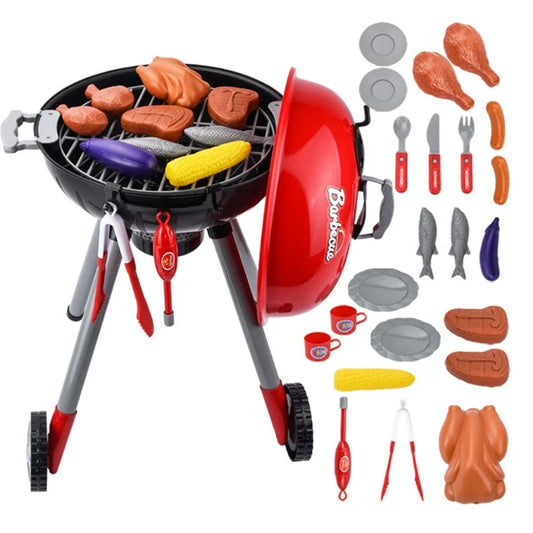 1Set Simulation Dollhouse Accessories Electric BBQ Grill Pretend for Play Set Realistic Cooking Set Toy Kitchen Accessor