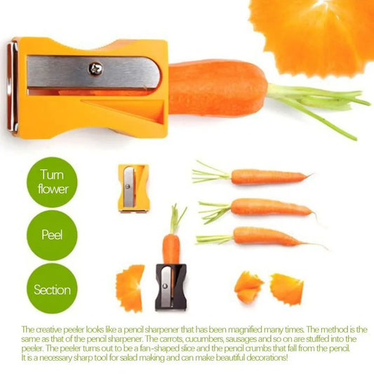2PCS Color Random Vegetable Carrot Cucumber Sharpener Peeler Kitchen Tool Thin Slicer Curl Slicer