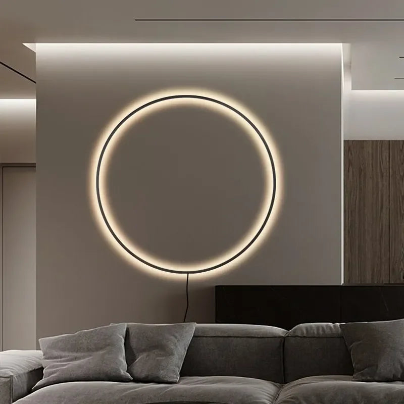Modern Decor LED Wall Lamp  For Bedroom Living Room Home Nordic Design Round Ring Indoor USB Wall Sconce Lighting Fixture