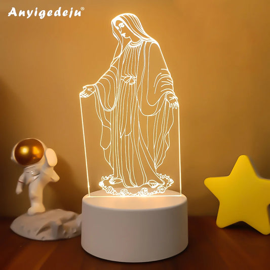 Religion Jesus Lamp Creative 3D LED Night Lights Novelty Illusion Night Lamps Table Lamp For Home Decorative Light Dropshipping