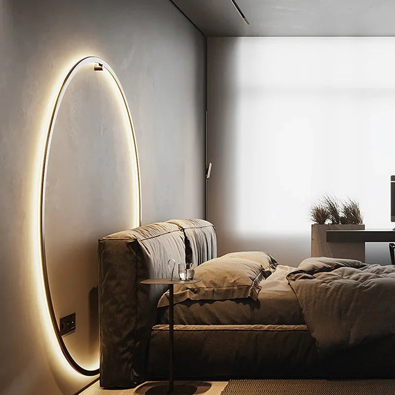 Modern Decor LED Wall Lamp  For Bedroom Living Room Home Nordic Design Round Ring Indoor USB Wall Sconce Lighting Fixture