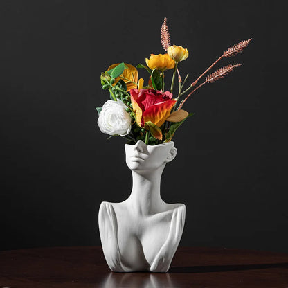 Heart Shape Ceramic Vase Nordic Home Decorative Flower Vase Ornament Living Room Art Arrangement Simple Flower Bottles