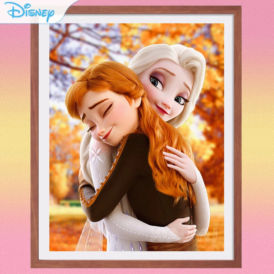 Disney 5D Diamond Painting Frozen New Arrivals Cartoon Sisters Princess Anna and Elsa Hobby Art DIY Full Drill Mosaic Home Decor